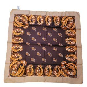 Vintage Kayser Scarf Colorful Paisley Floral Made in‎ Italy 27 In Square